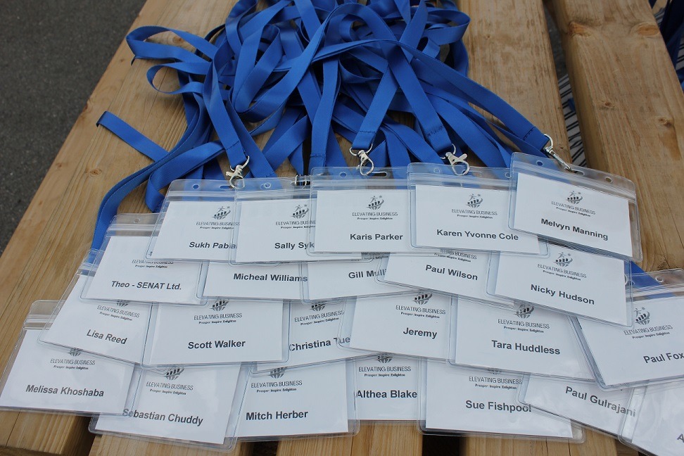 Elevating business name badges